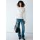 Mango asymmetrische top met plooien - wit