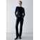 Mango top met plooien - marineblauw
