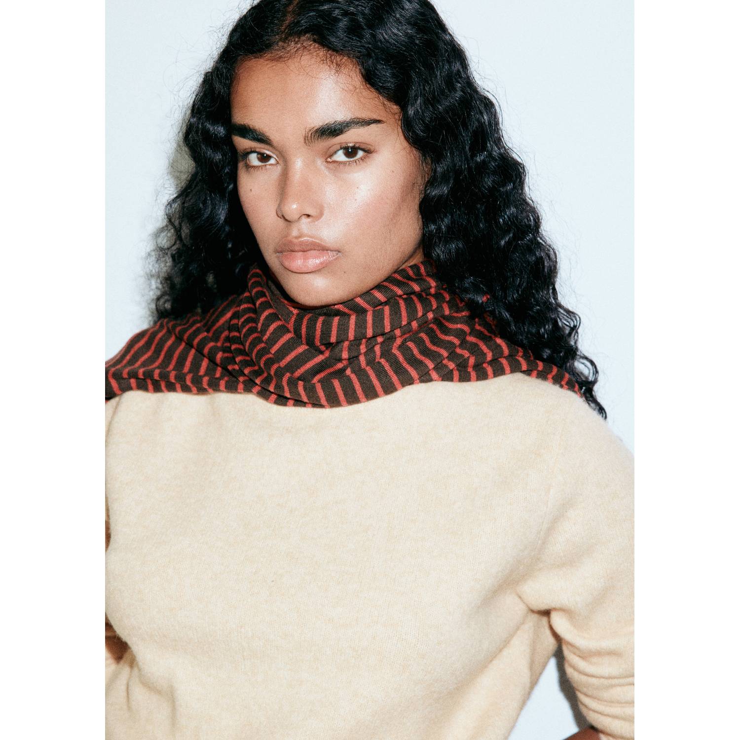 Mango gebreide trui met wol beige