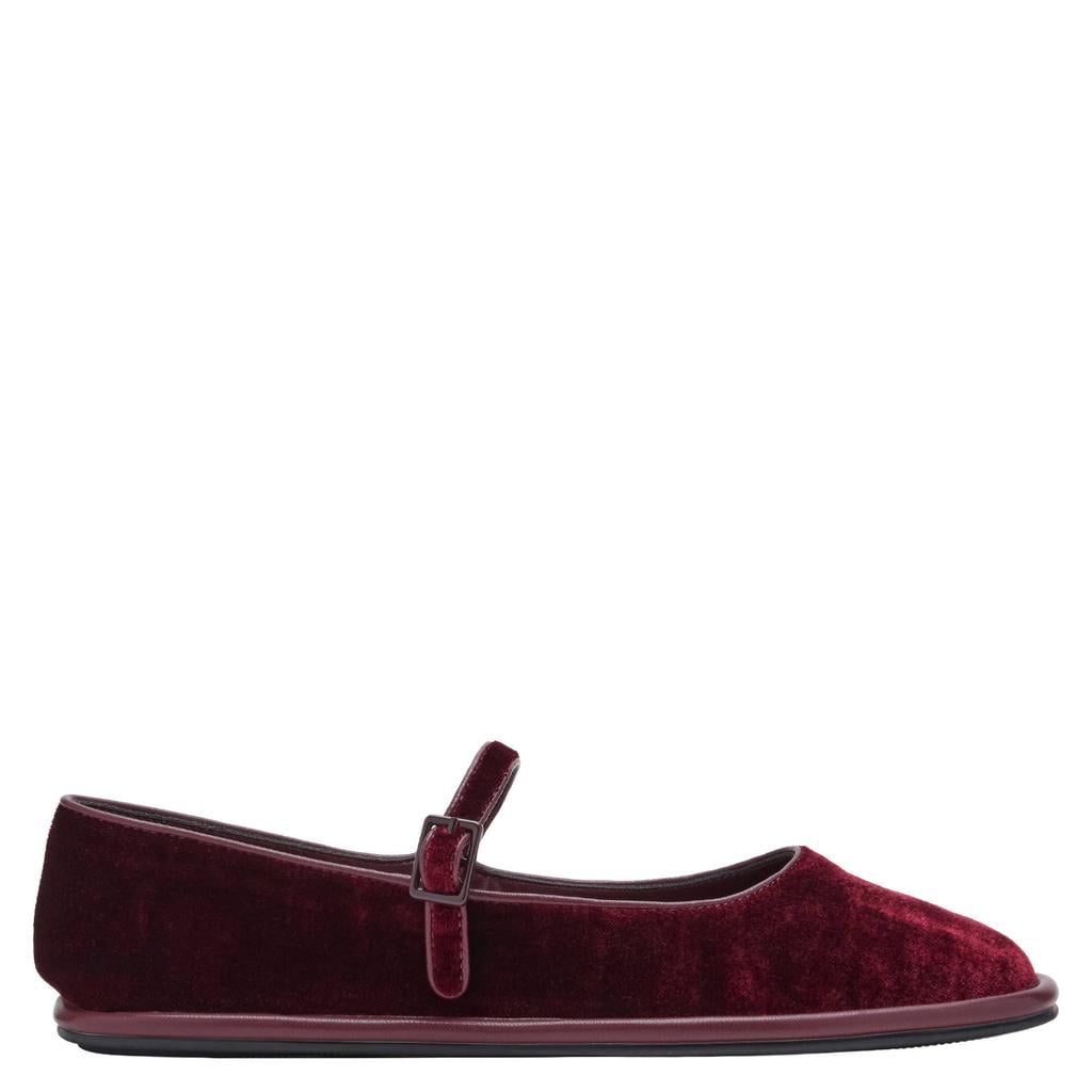 MANGO TEEN fluwelen ballerina's - donkerrood