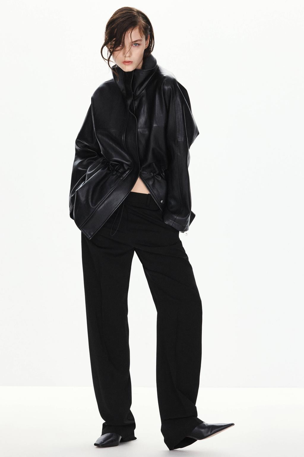 Mango straight leg pantalon - zwart