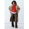 Mango straight leg geruite broek - bruin