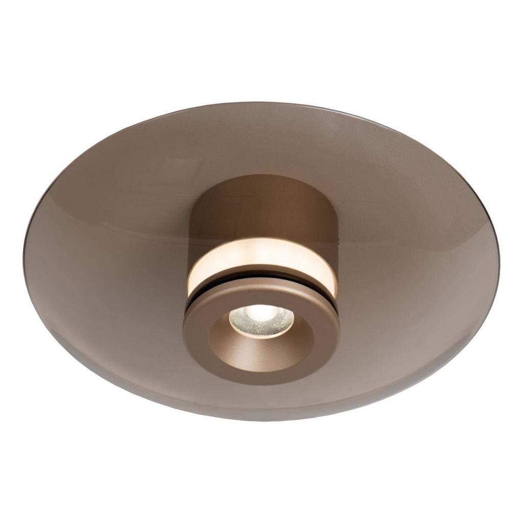 Lucide glazen dimbare LED plafonniere SANTIAGO 23x23 cm - amber