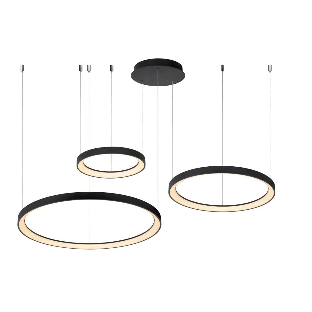 Lucide dimbare LED hanglamp Ø 78 cm - zwart