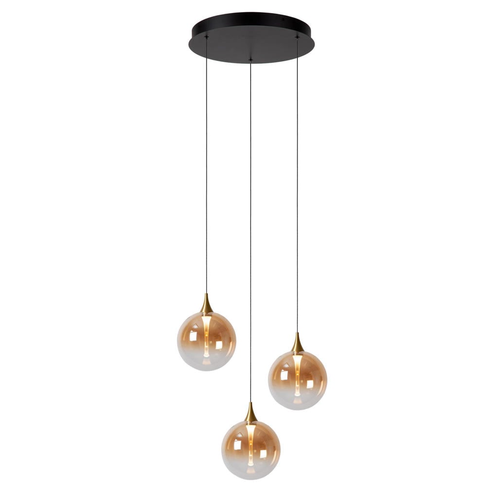 Lucide glazen dimbare LED hanglamp Ø 36 cm - amber