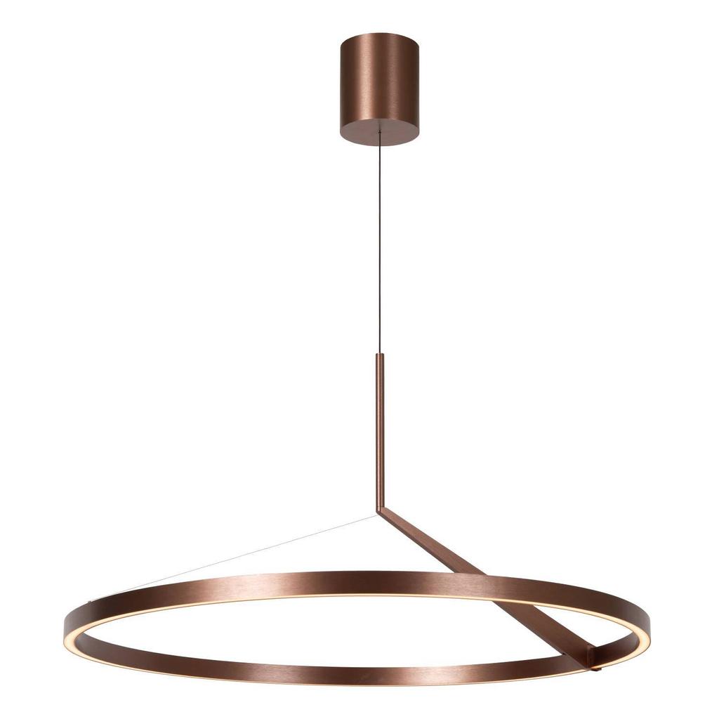 Lucide aluminium LED hanglamp Ø 80 cm - koffie