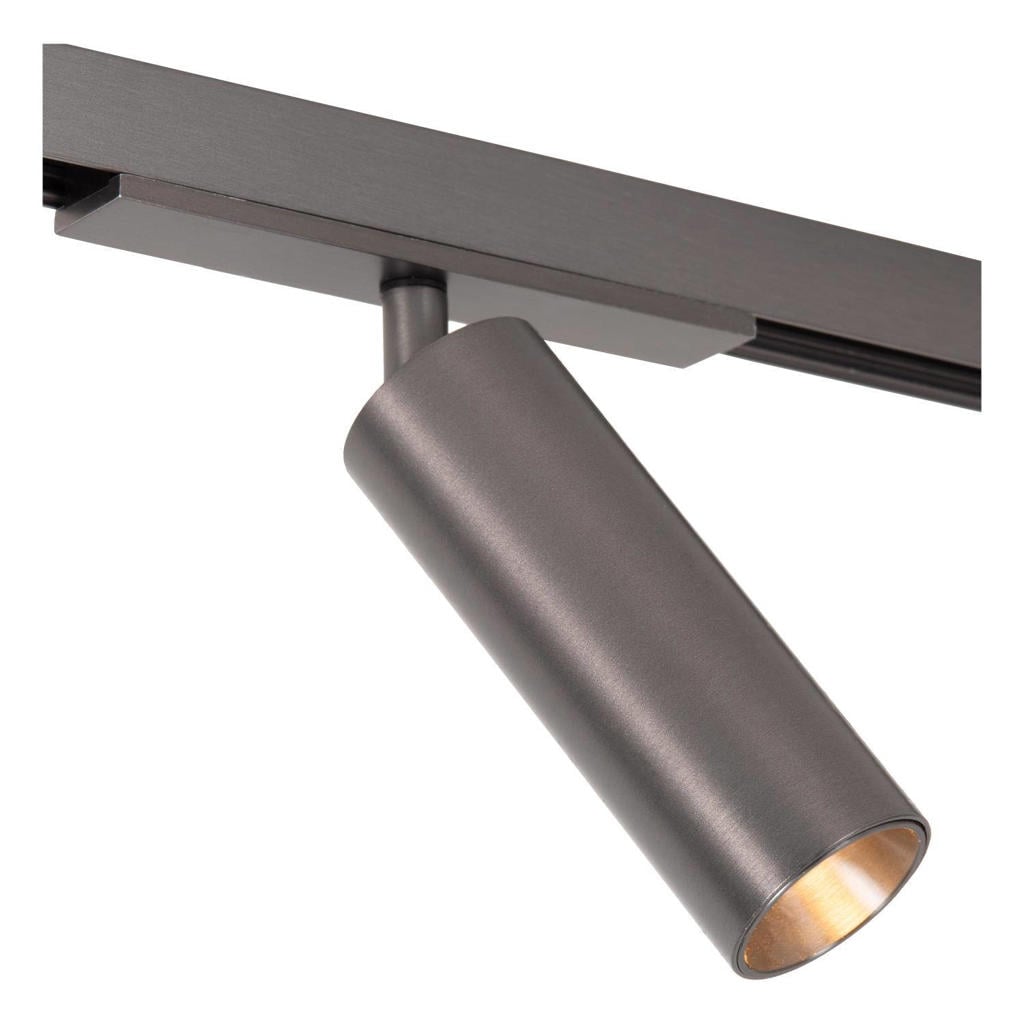 Lucide dimbare LED railverlichting 3.5x3.5 cm - matzwart/chroom