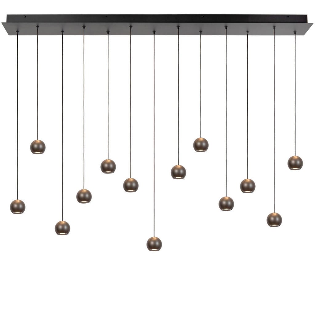Lucide aluminium dimbare LED hanglamp MONTANA 130x20 cm - ijzergrijs