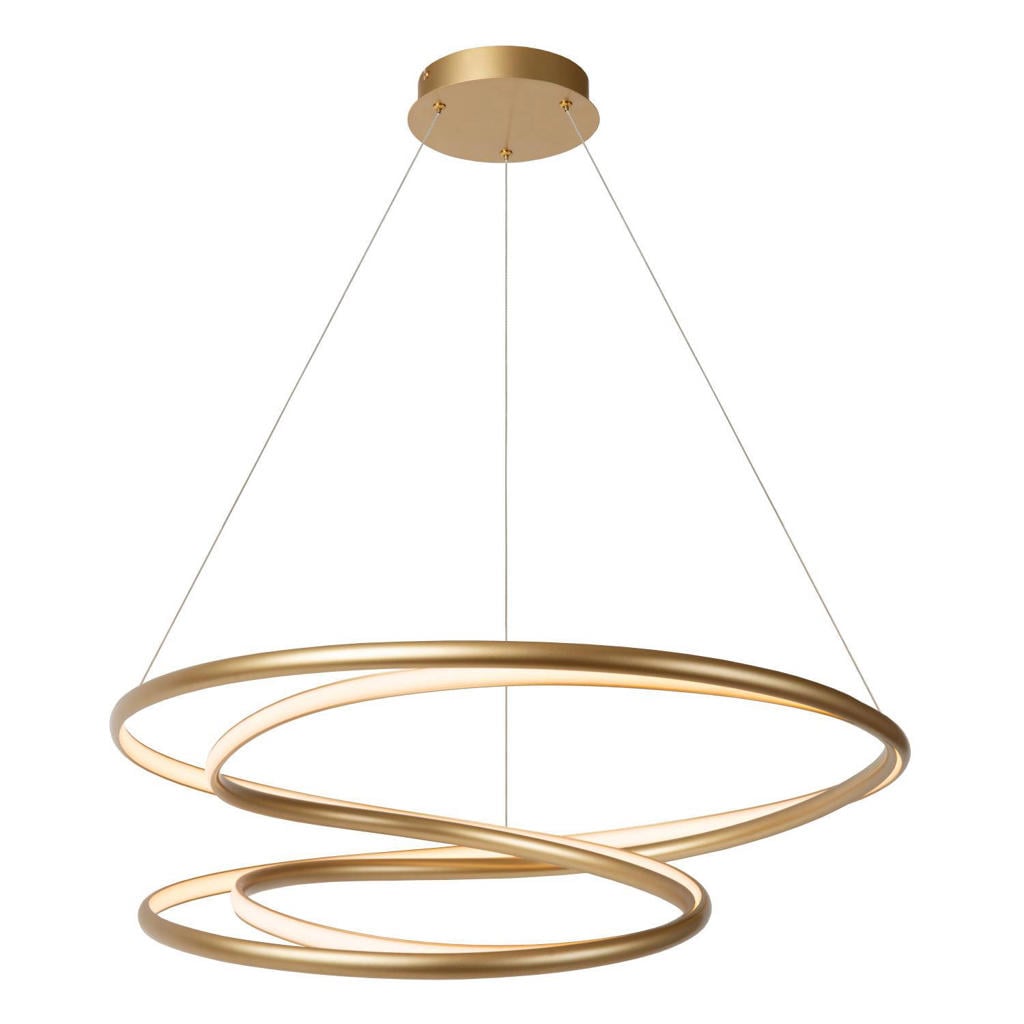 Lucide aluminium dimbare LED hanglamp Ø 80 cm - goud/messing