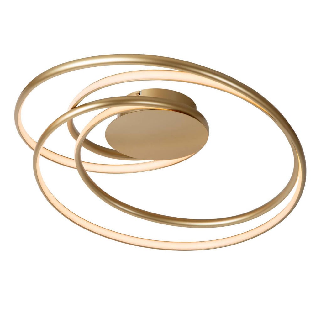 Lucide dimbare LED plafonniere SARDANA 64x64 cm - mat goud/messing