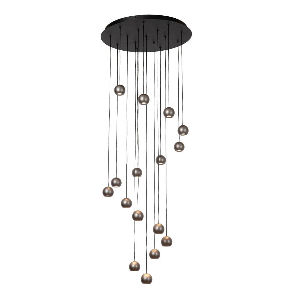 Lucide aluminium dimbare LED hanglamp 55x55 cm - grijs ijzer