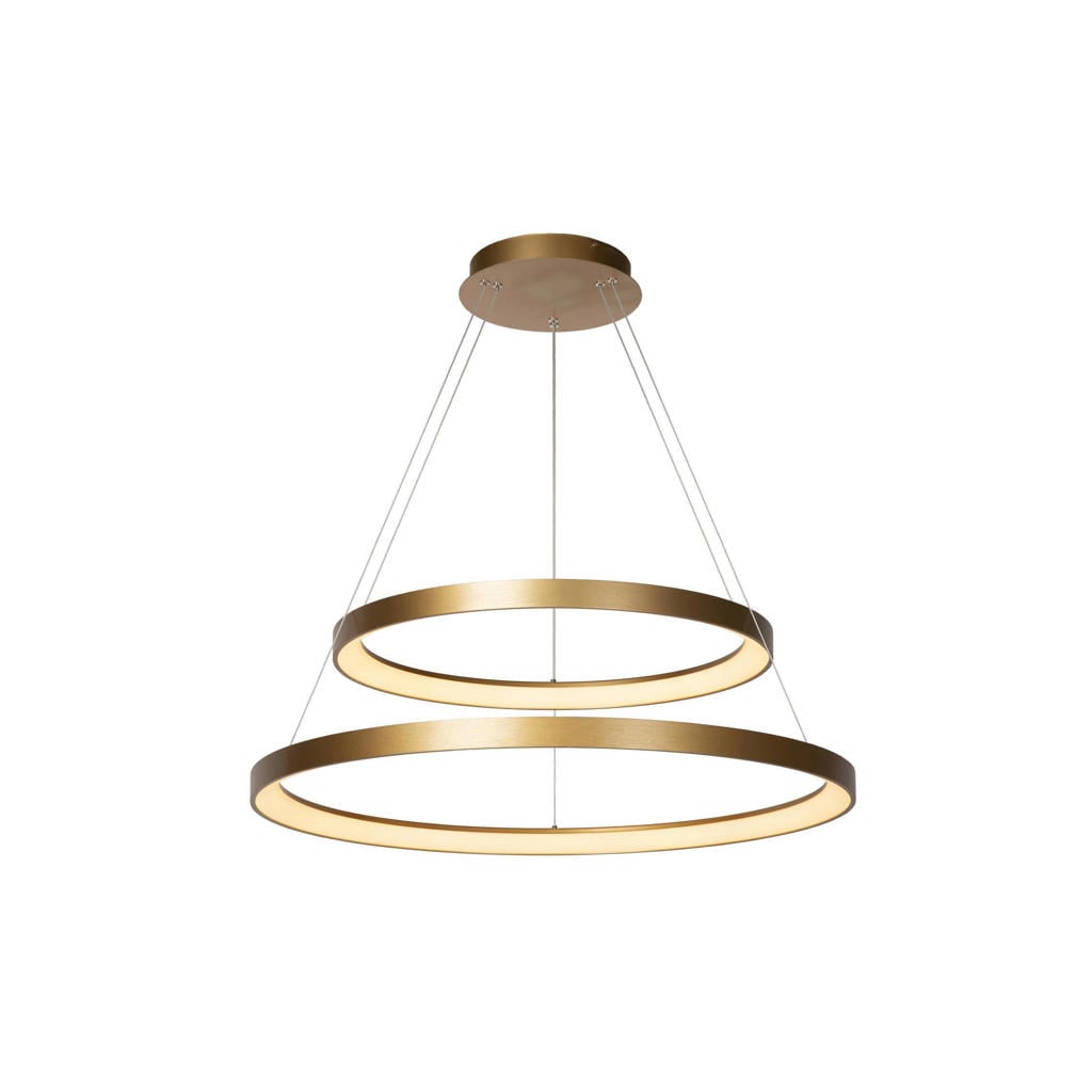 Lucide dimbare LED hanglamp Ø78 cm - mat goud/messing
