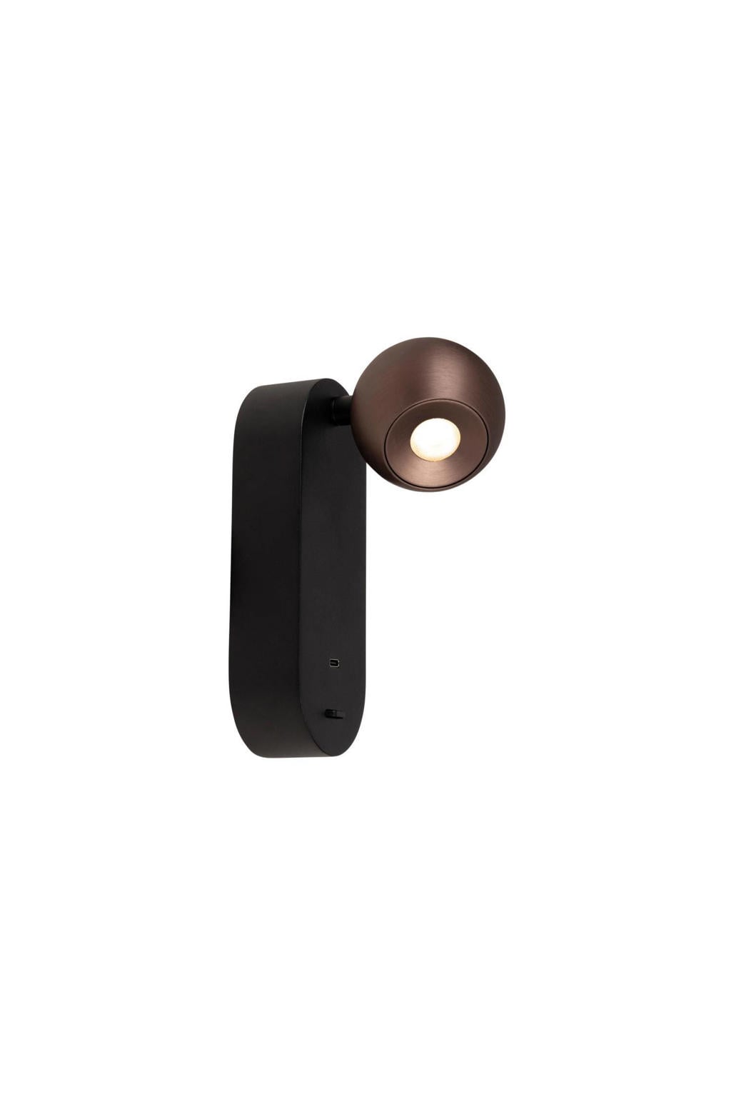 Lucide LED wandlamp 11x6.5 cm - koffie