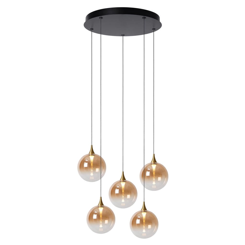 Lucide glazen dimbare LED hanglamp Ø 48 cm - amber