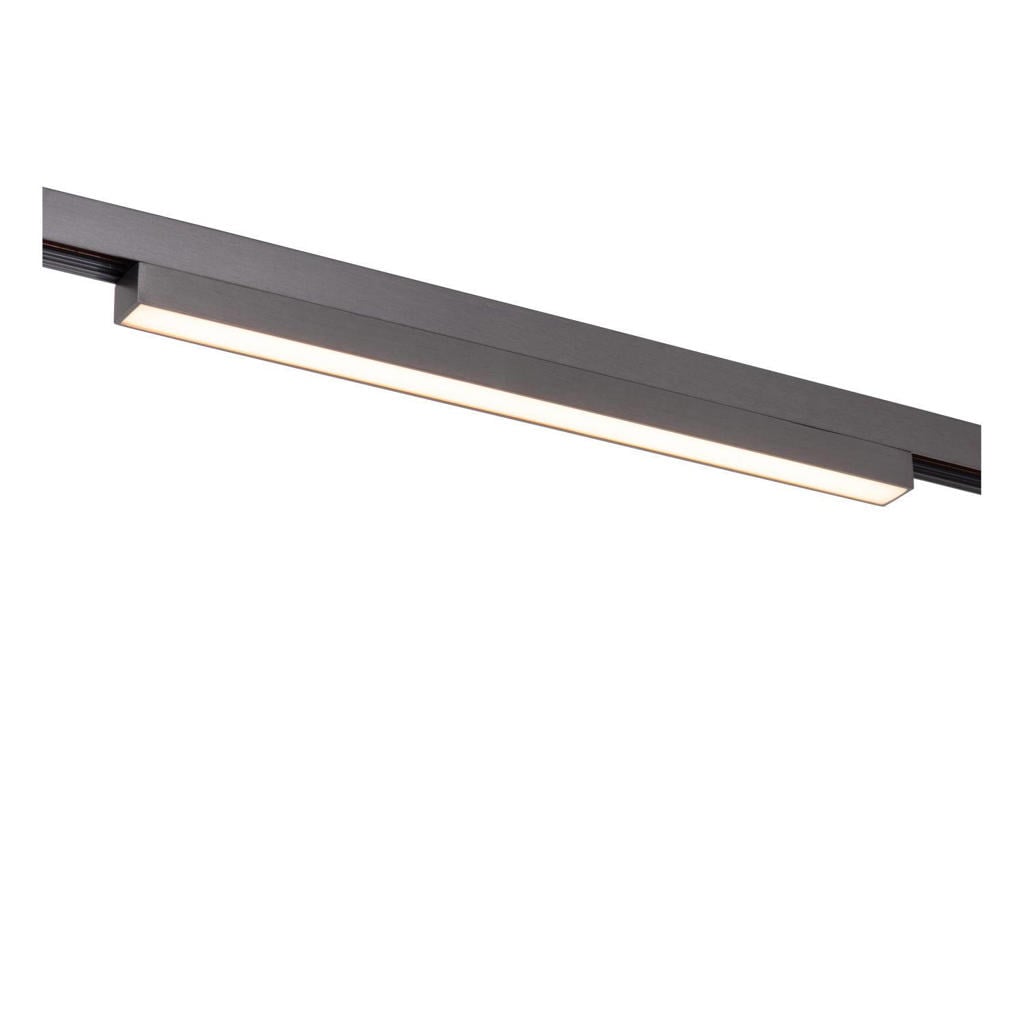 Lucide LED dimbare aluminium railverlichting 30.2x1.9 cm - matzwart/chroom