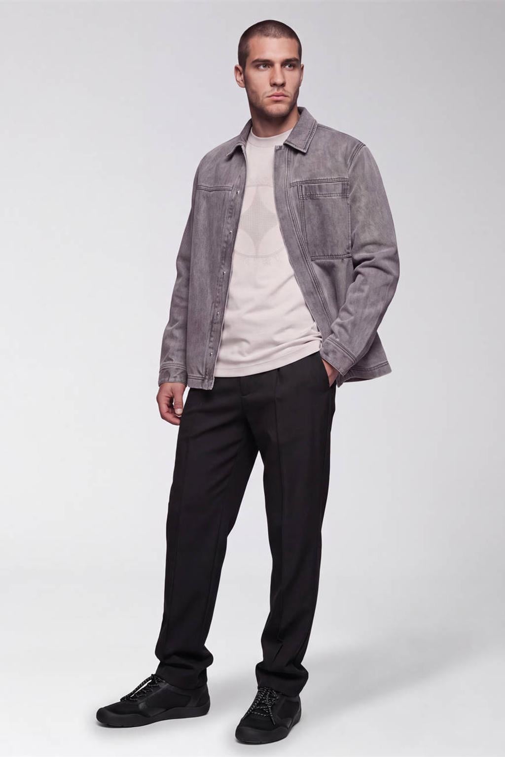 Shoeby relaxed fit twill casual broek - zwart