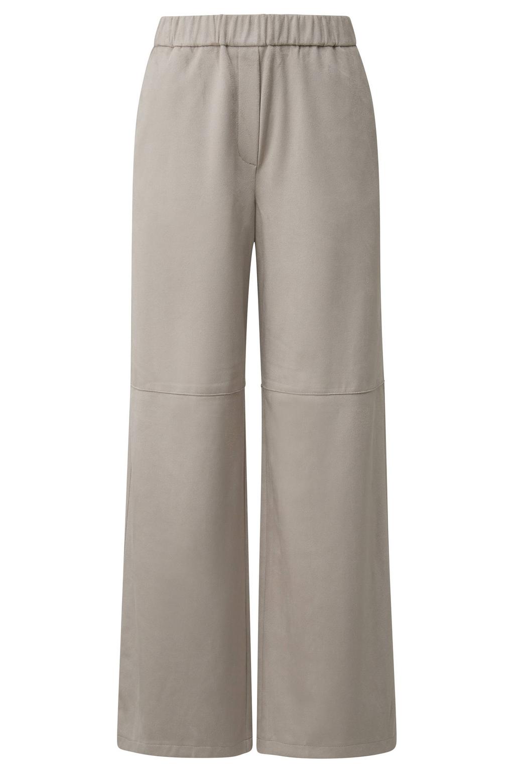 s.Oliver BLACK LABEL suèdelook wide leg broek - lichtgrijs