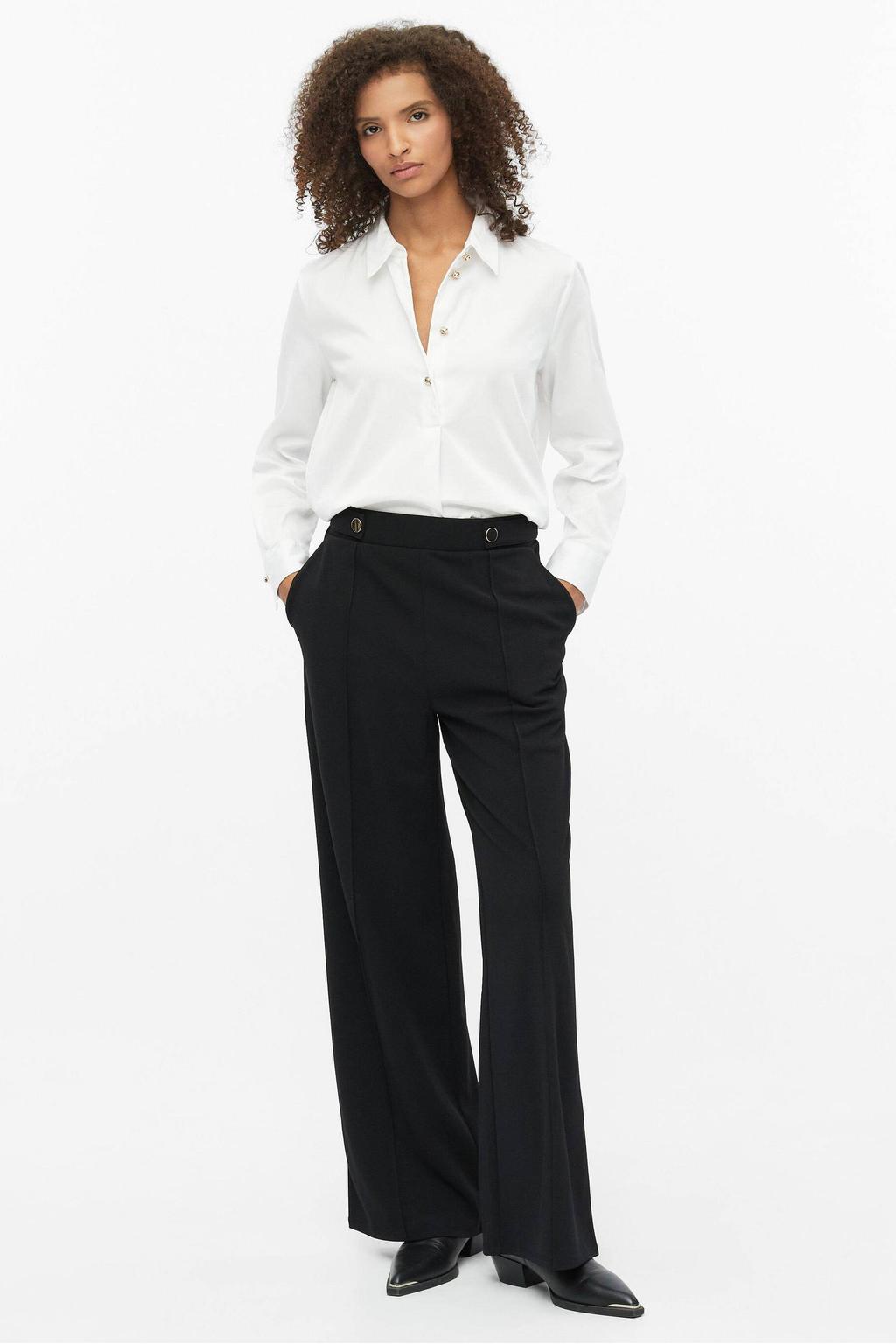 s.Oliver BLACK LABEL wide leg casual broek - zwart