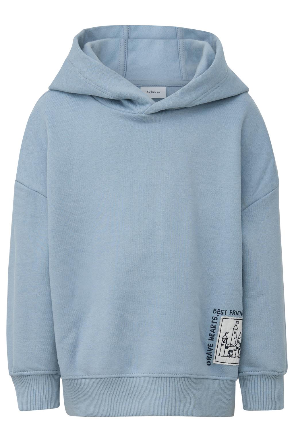s.Oliver hoodie met backprint - lichtblauw