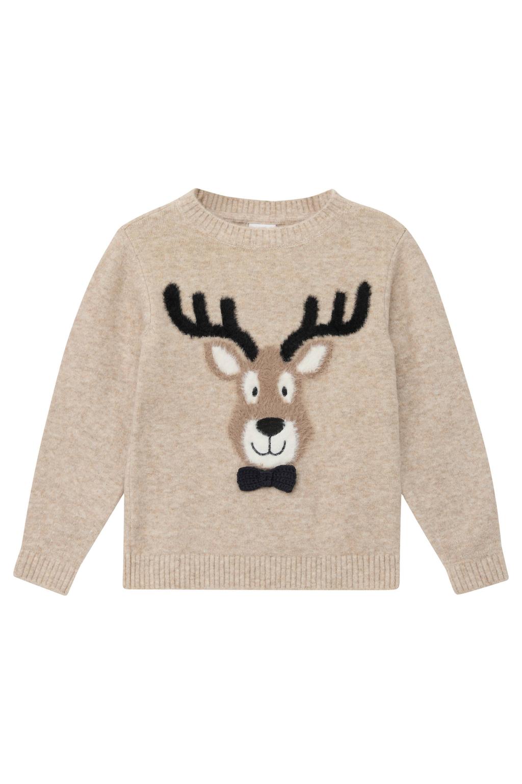 s.Oliver gebreide trui met print - beige
