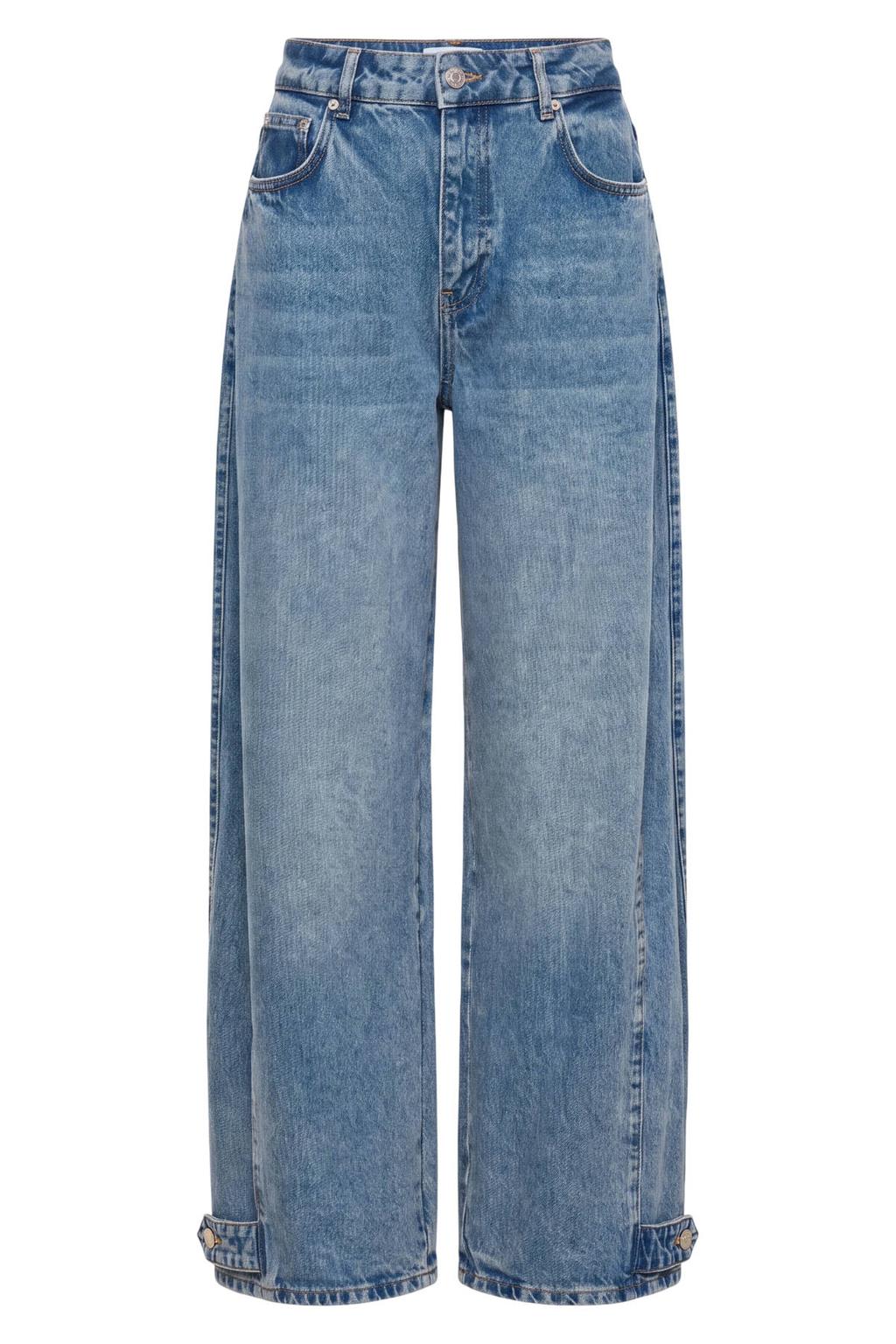 EDITED wide leg jeans - medium blue denim