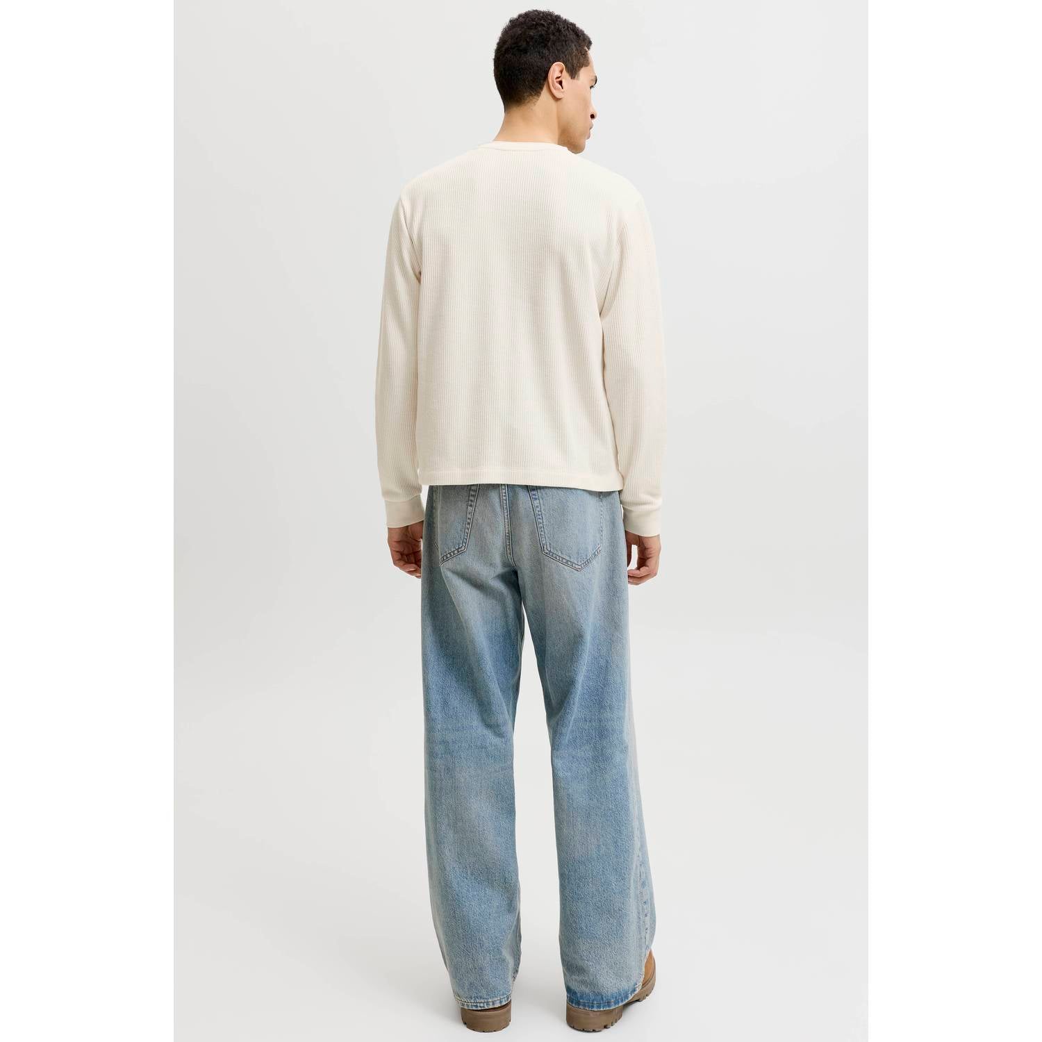 JACK & JONES ORIGINALS regular fit longsleeve ecru