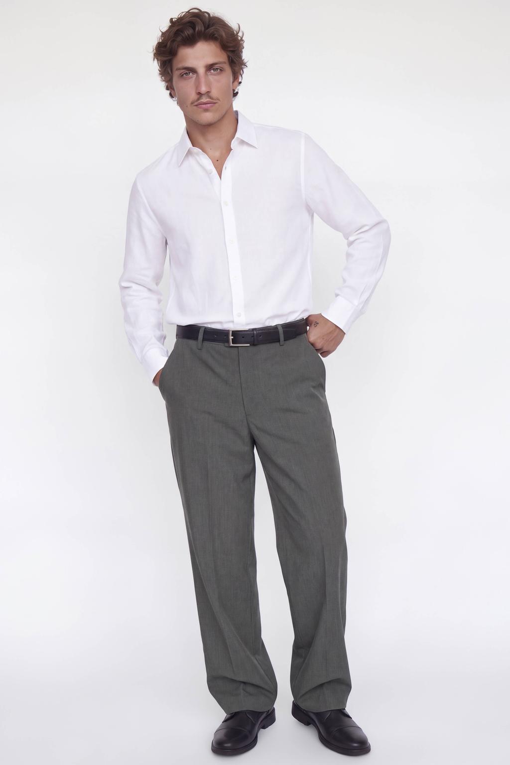 JACK & JONES PANTS STUDIO wide leg chino - dark grey