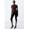 Mango gebreide top met peplum - donkerrood