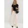 MANGO TEEN pantalon met krijtstreep - wit