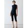 Mango gebreide top met plooien - marineblauw