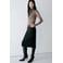 Mango top met plooien en panterprint - bruin