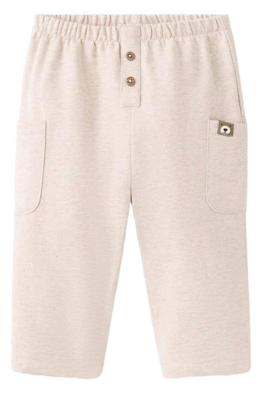 Mango Kids katoenen babybroek - beige