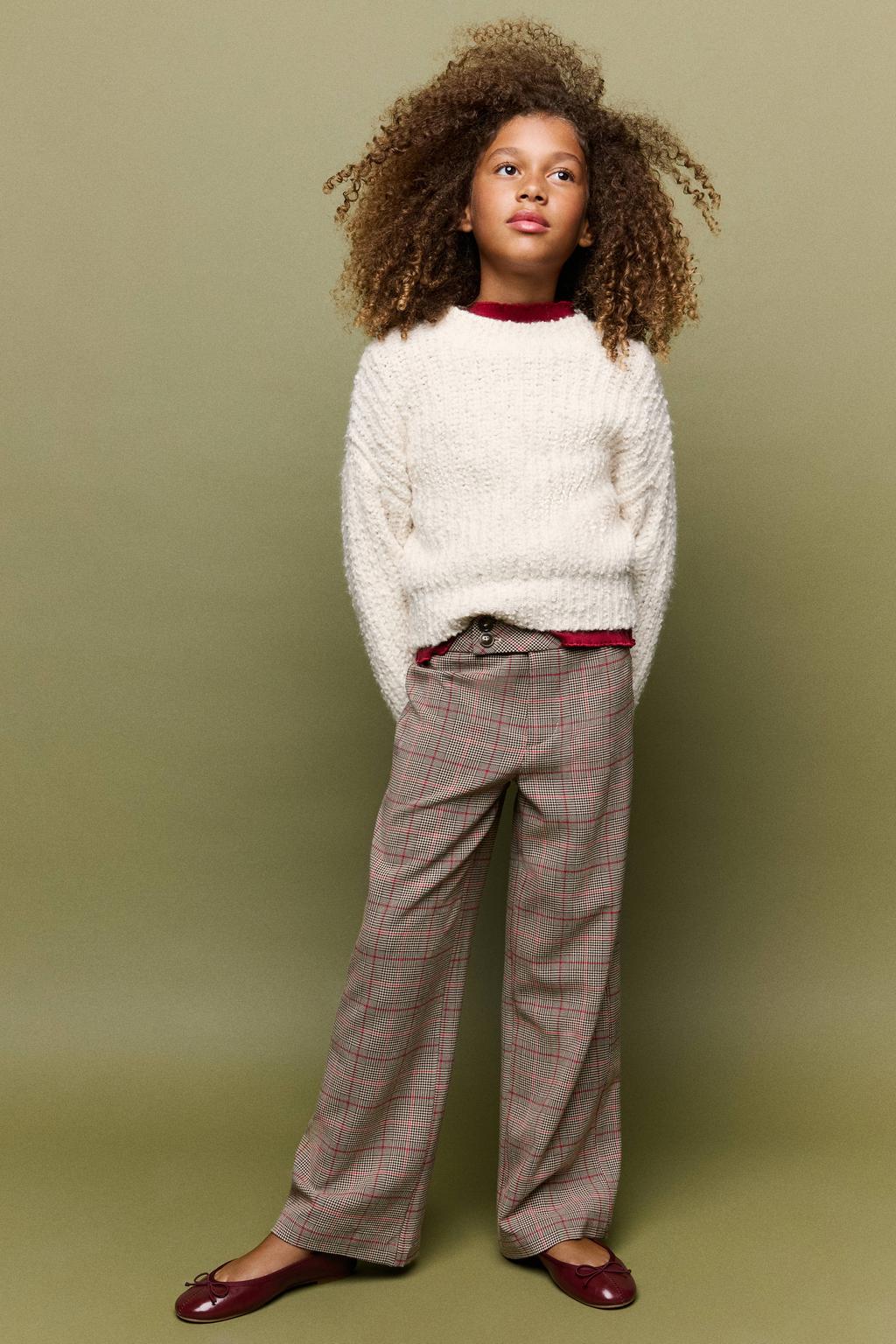 Mango Kids geruite pantalon - bruin/rood