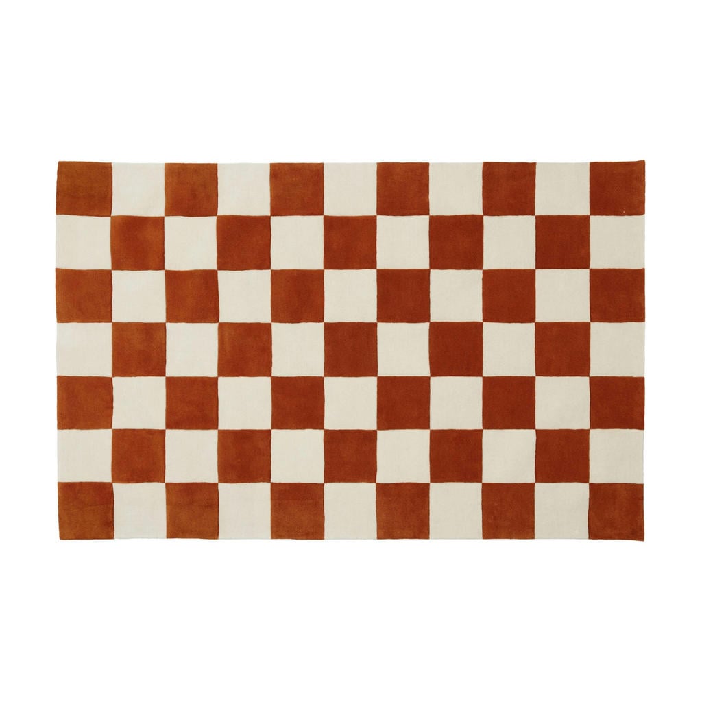 FÉST laagpolig wollen rechthoekige vloerkleed 161x253x2 cm - oranje
