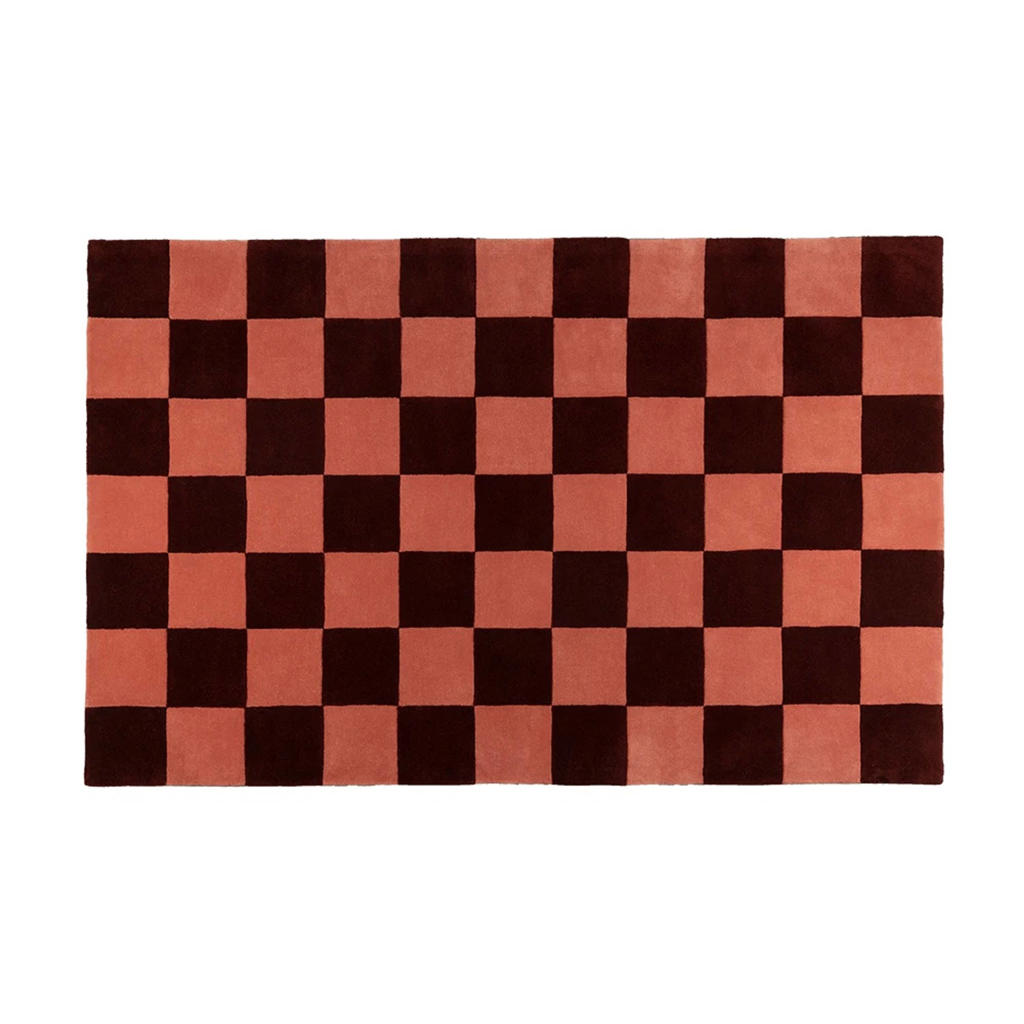 FÉST Checks Vloerkleed Burgundy Rood