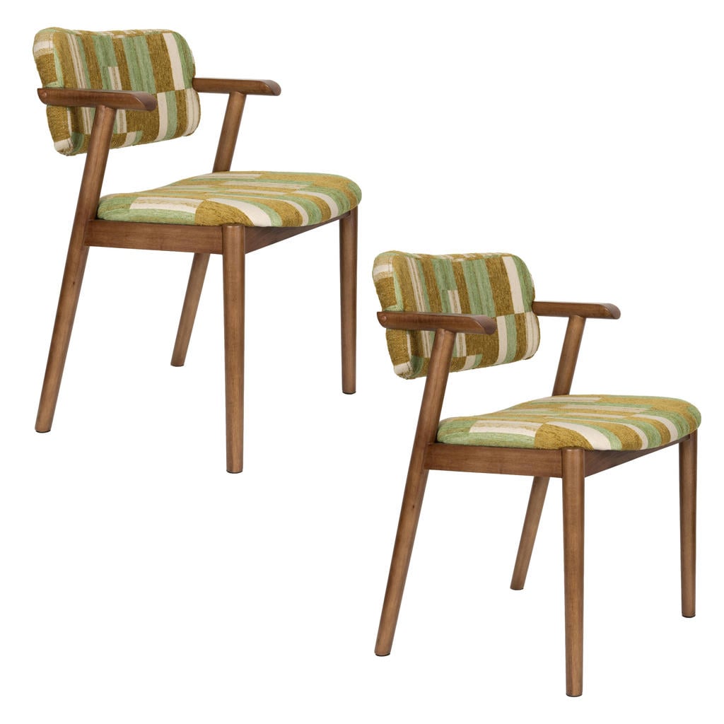 Dutchbone Sara Eetkamerstoelen Groen - Set van 2