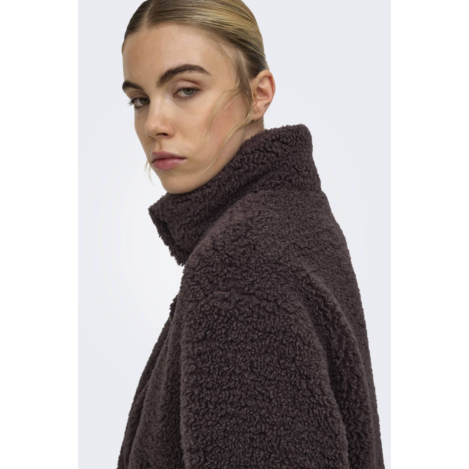 ONLY faux fur jas donkerbruin