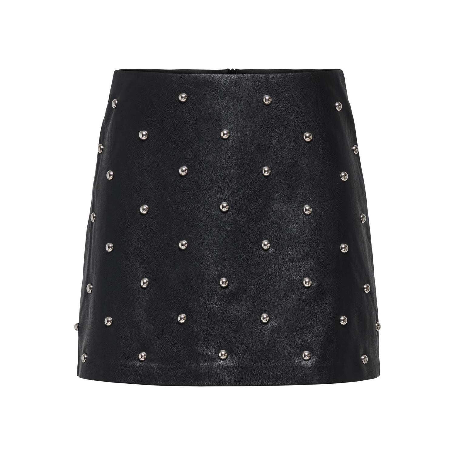 ONLY leren rok zwart zilver