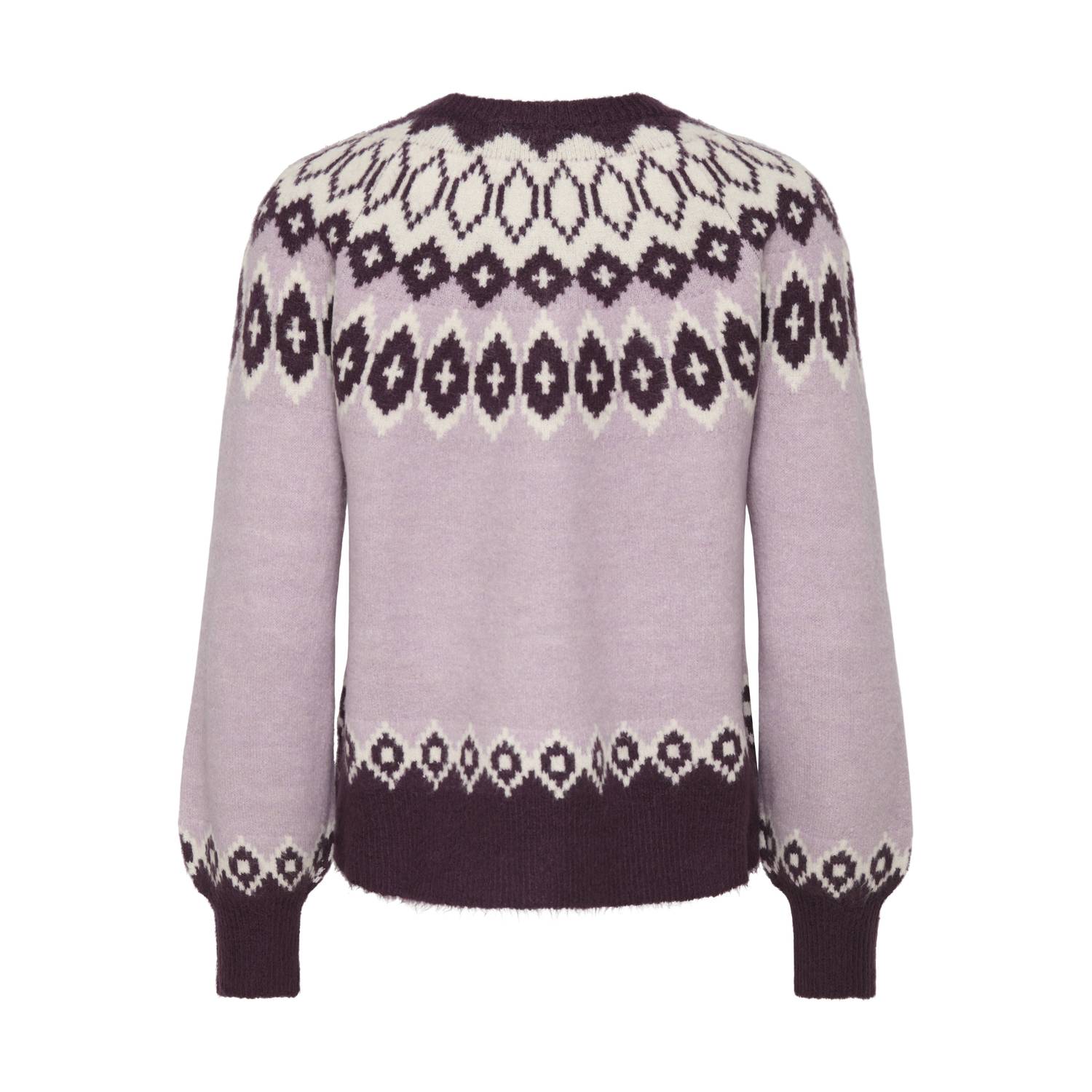 ONLY gebreide trui met print lichtroze donkerrood ecru