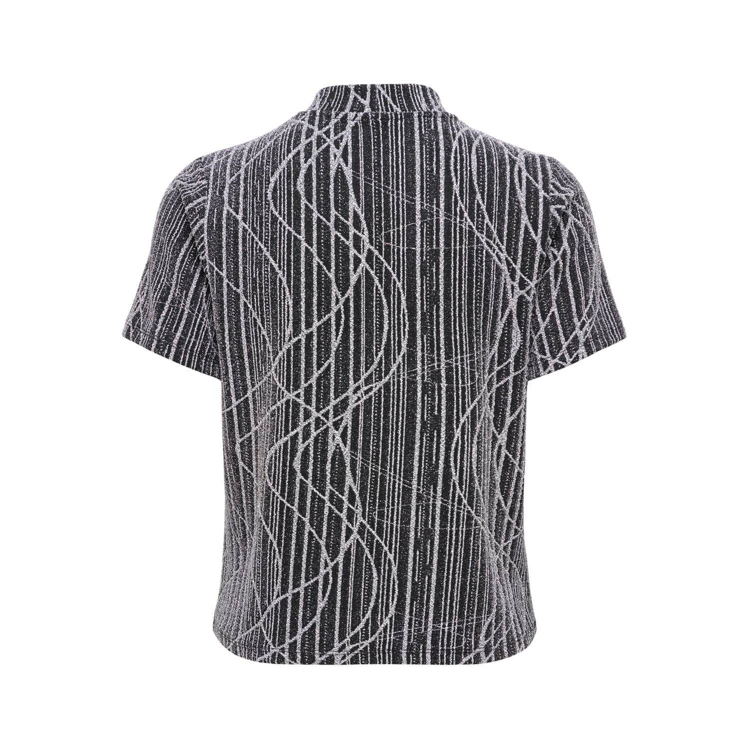 ONLY top met print zwart zilver