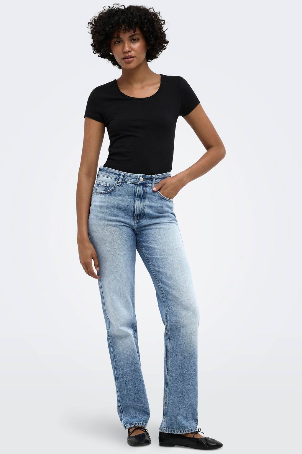 ONLY straight leg jeans - medium blue denim