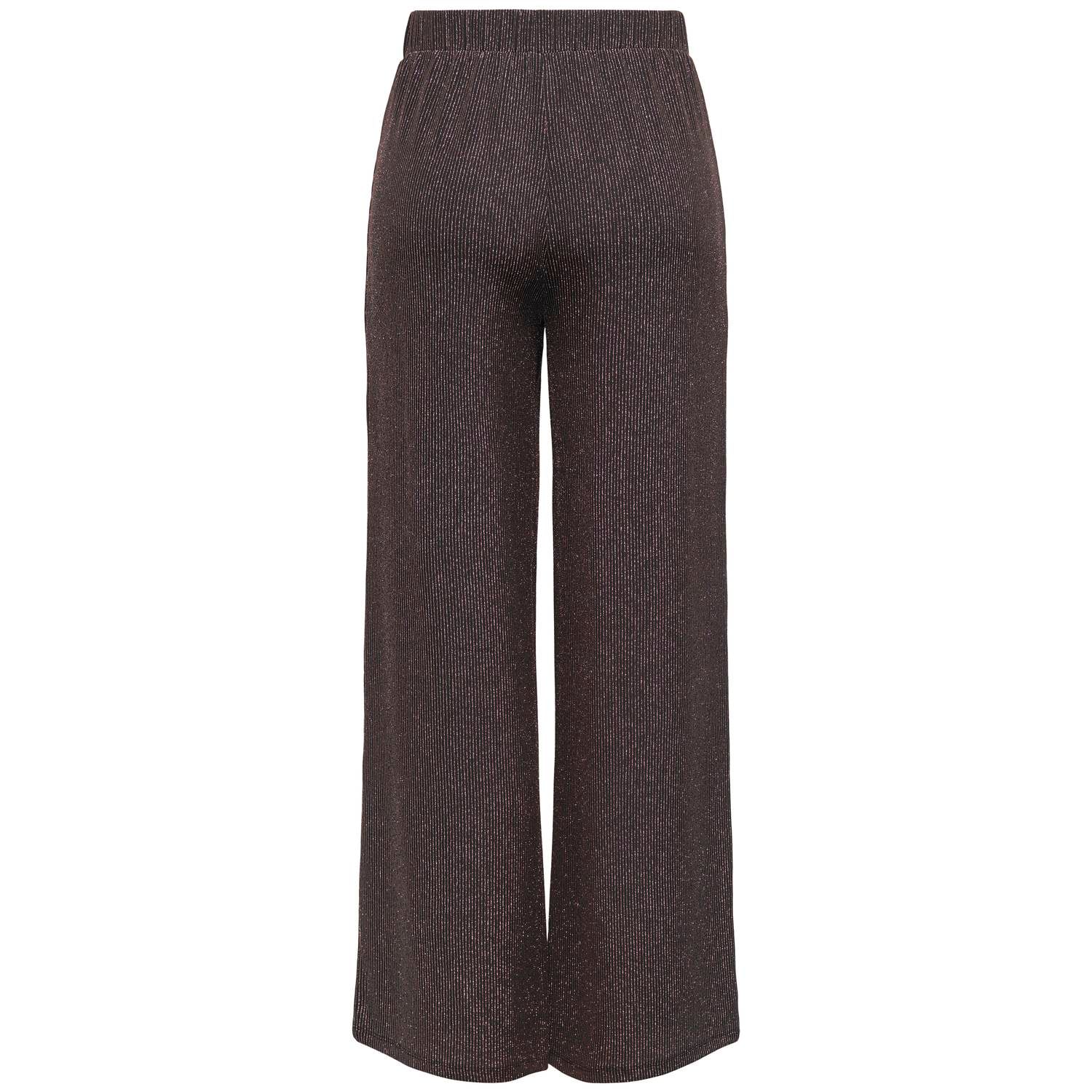 ONLY high waist wide leg casual broek met glitters zwart