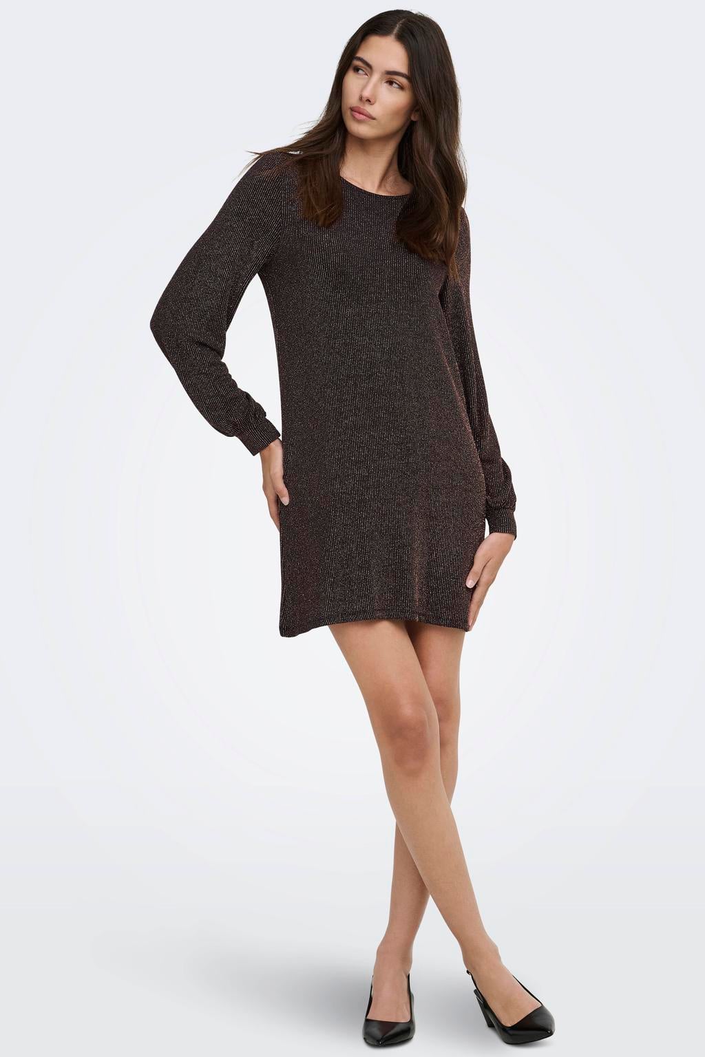 ONLY korte jurk met glitters - zwart/goud