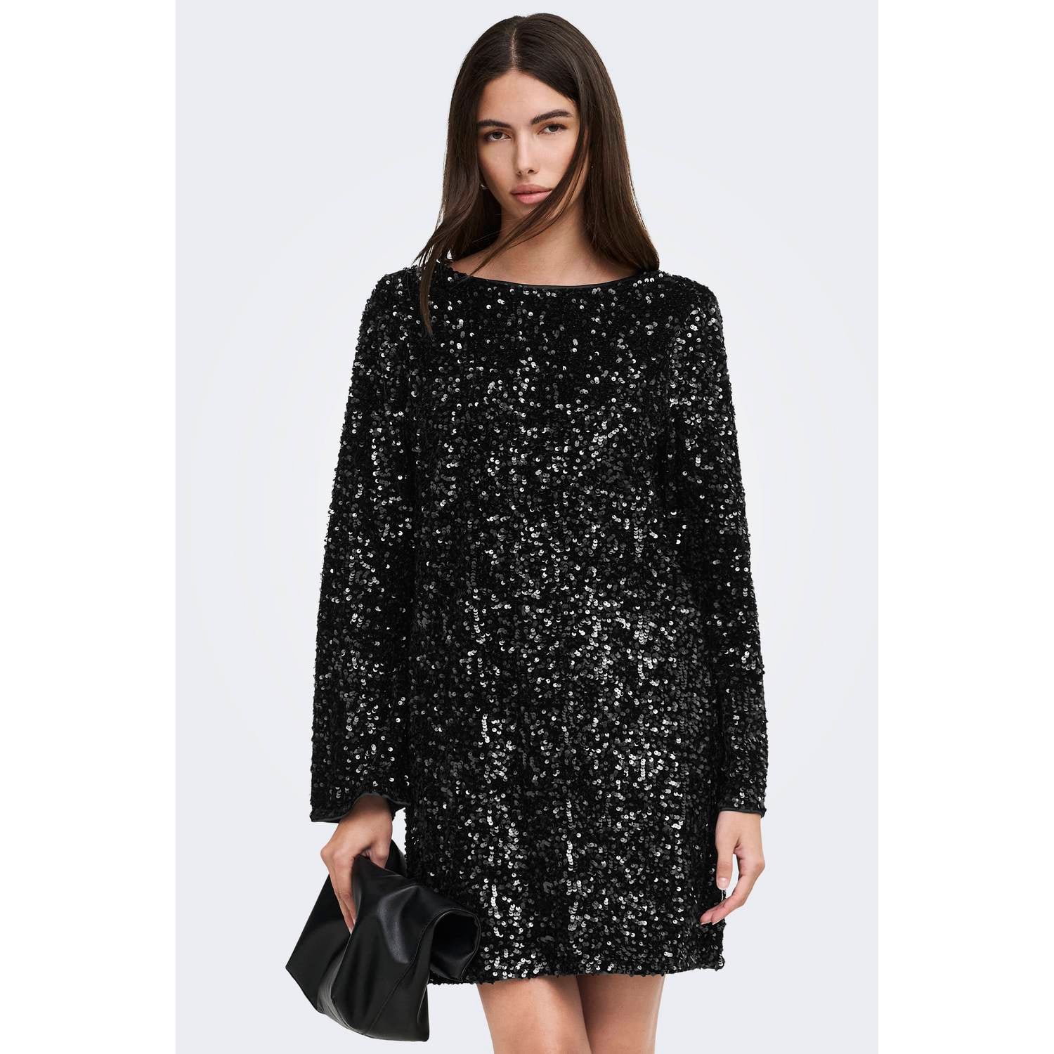 ONLY maxi jurk met pailletten zwart