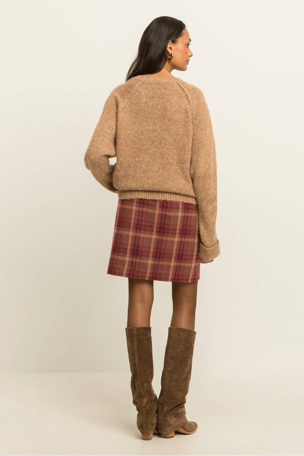 Expresso gemêleerde pullover met glitters en wol - bruin
