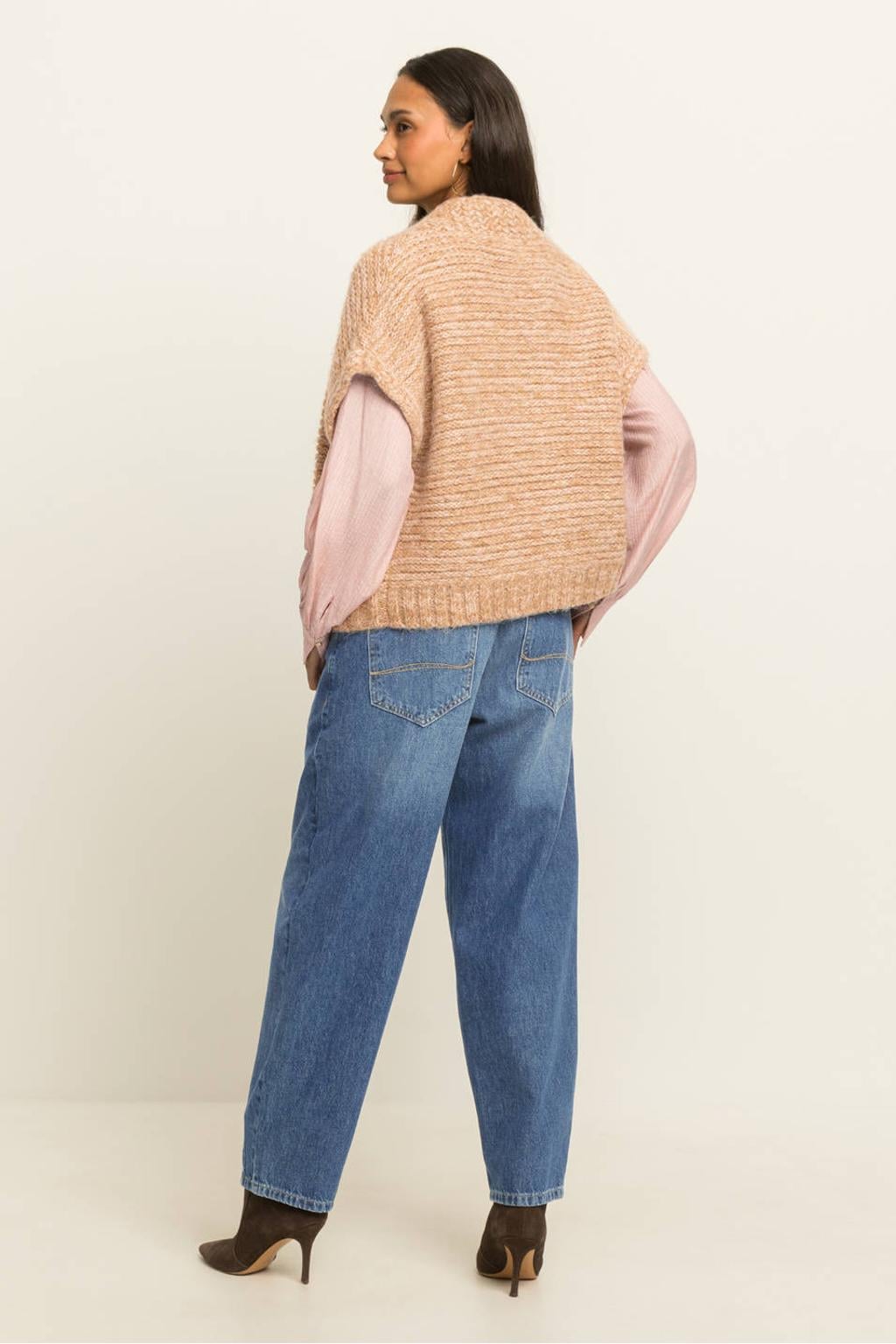 Expresso gebreid gilet met wol - beige