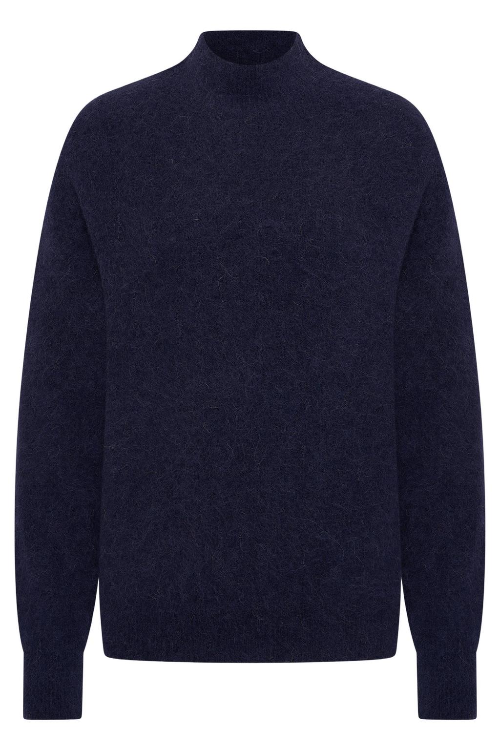 Expresso gebreide trui met wol - donkerblauw