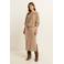 Expresso midi rok met split en wol - lichtbruin
