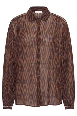 blouse met print - bruin