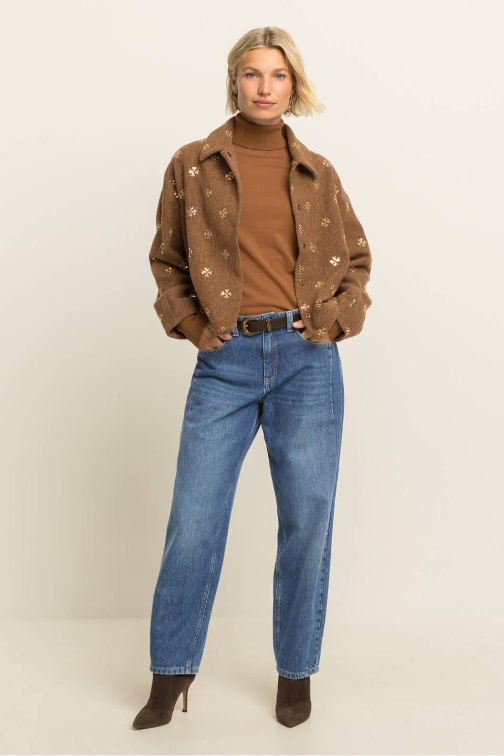 Expresso jas met wol - camel